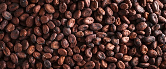Fototapeta premium Abstract Background World Chocolate Day, Cocoa Beans Patterns, World Chocolate Day Background