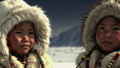 International Day of the World's Indigenous Peoples. Eskimo tribe Canada, USA, Russia