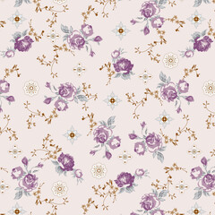 Roses and leaves,Branches. Motifs among pattern design