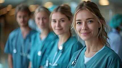 Fototapeta premium group of medical workers portrait in hospital