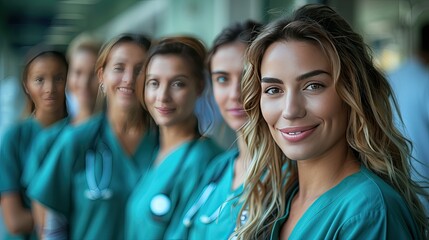 Fototapeta premium group of medical workers portrait in hospital