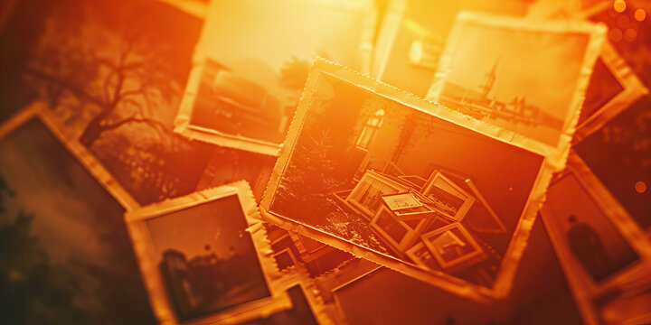 The warm amber of old photographs flicker in nostalgia. Antique film.