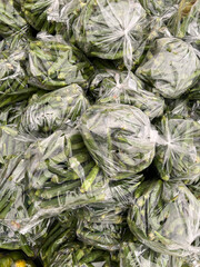 fresh okra in the market