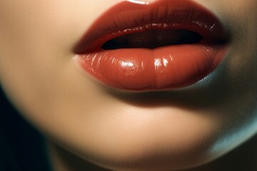 woman's face, close-up of lips and nose