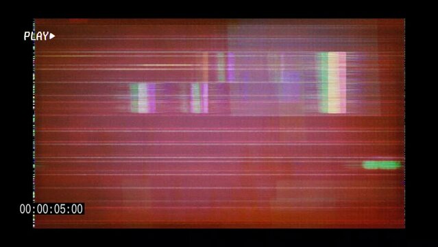 Old style camera viewfinder with blurry images, static and glitch effects