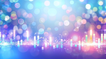 Financial chart with uptrend line graph on pastel colored background for stock market analysis