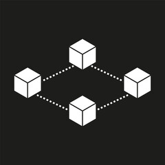 Network of connected nodes. Decentralized architecture. Peer to peer system. Vector illustration. EPS 10.