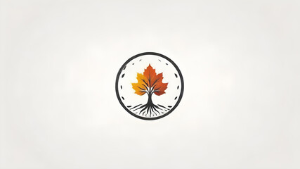 Autumn leaf logo symbol icon emblem, Generative AI