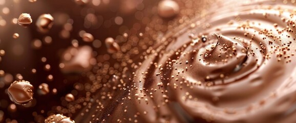 Abstract Background World Chocolate Day, Chocolate Droplets And Swirls, World Chocolate Day Background