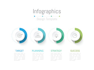Infographic 4 options design elements for your business data. Vector Illustration.