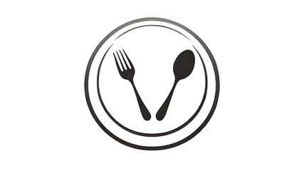 Restaurant themed logo icon emblem symbol, Generative AI