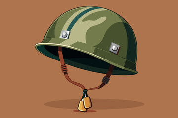 A cartoon helmet with a chain, perfect for protection and style.