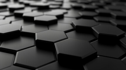 abstract background with black hexagons, 3d wallpaper, business background 