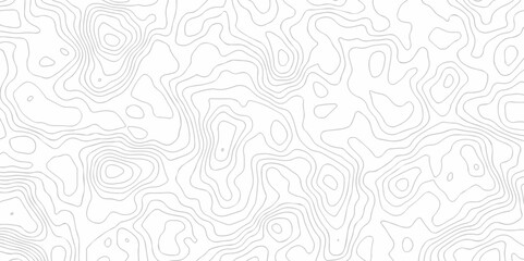 Vector geography landscape Topo contour map on white background, Topographic contour lines. Seamless pattern with lines Topographic map. Geographic mountain relief diagram line wave carve pattern.