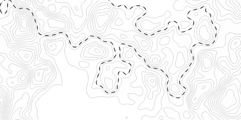 Vector geography landscape Topo contour map on white background, Topographic contour lines. Seamless pattern with lines Topographic map. Geographic mountain relief diagram line wave carve pattern.