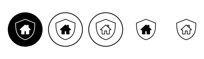 Home insurance icon set. home protection icon