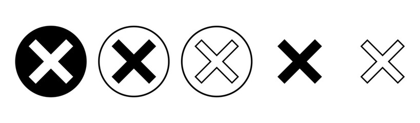 Obraz premium Close icon set. Delete icon vector. cross sign