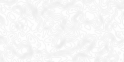 	
Vector geography landscape Topo contour map on white background, Topographic contour lines. Seamless pattern with lines Topographic map. Geographic mountain relief diagram line wave carve pattern.