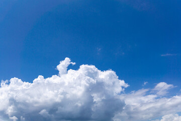 夏の青い空と白い雲