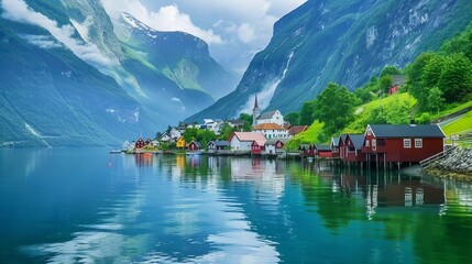 Obraz premium scenic norway wonders - exquisite travel photography showcasing the majestic norwegian landscape