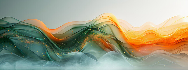 abstract background smoke painting design with green and yellow colors