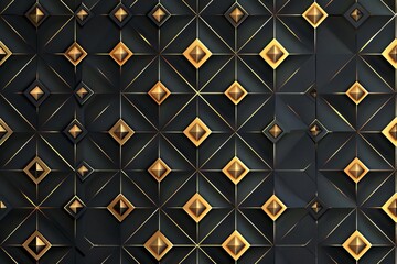 abstract geometric texture in luxurious gold and black color palette seamless vector pattern for backgrounds