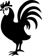 Rooster flat art illustration