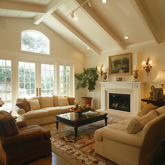 living room with fireplace