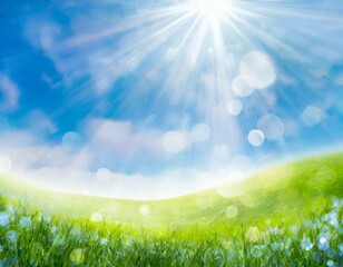 Obraz premium きらめく夏の草原