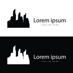 Fototapeta premium Modern City Building Logo Design, Luxurious and Simple Urban Architecture