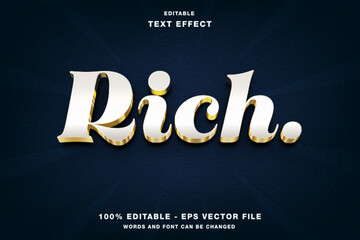 Rich 3d text style effect template editable
