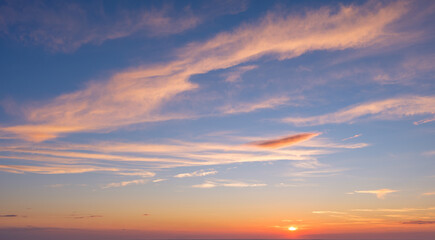 Beautiful dramatic scenic after sunset sky background after sunset