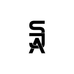 sja initial letter monogram logo design