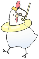 chicken going to the sea