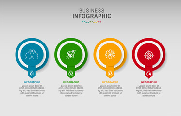 Infographic Layout Colorful 4 Section or process