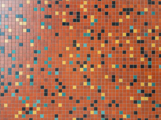 Pixelated Mosaic Wall With Colorful Tiles