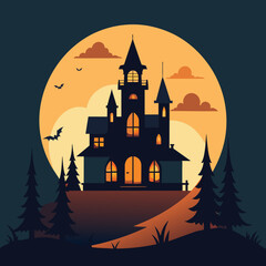 Fototapeta na wymiar Haunted house decorations on Halloween Day