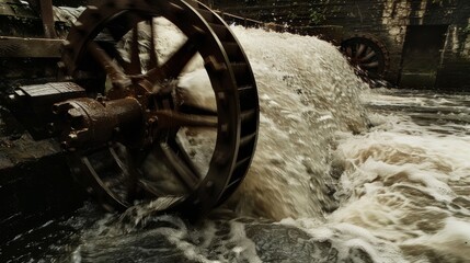 The constant rush of water and the turning of the wheel reminding us of the power of nature harnessed by human ingenuity.