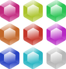 Set of colored diamond. Isolated on a transparent background.
