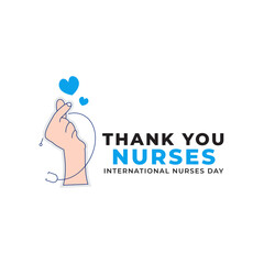Thank You Nurses Label Vector Template Design Illustration