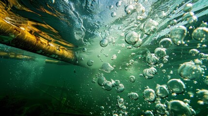 Bubbles rising to the surface as oil is pumped through the subsea pipeline.