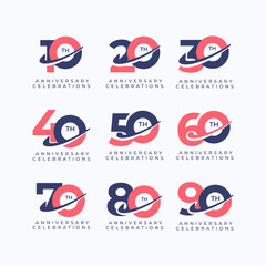 Anniversary Celebration Logo Compilation Vector Template Design Illustration