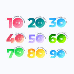 Anniversary Celebration Logo Compilation Vector Template Design Illustration