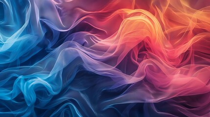 Obraz premium High-quality image featuring a vivid display of abstract waves created by multicolored fabric texture with a graceful flow