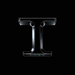 T initial letter, minimalist and sleek, with metallic texture on a black background