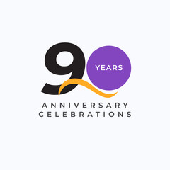90 Years Anniversary Celebration Vector Template Design Illustration