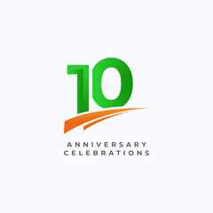 10 Years Anniversary Celebration Vector Template Design Illustration