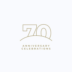 70 Years Anniversary Celebration Vector Template Design Illustration