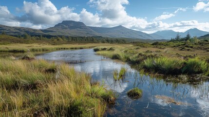 The bog once full of life and activity slowly returning to a peaceful state as the days work comes to an end.