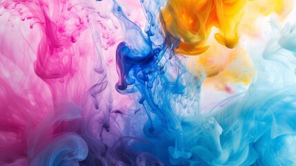 Acrylic colors and ink in water. Abstract painting background.